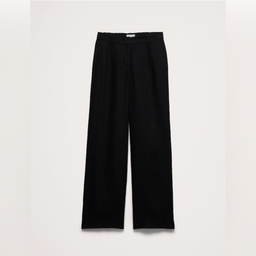 NWT Banana Republic Linen Wide Leg Pants Black | Everyday Pant Medium